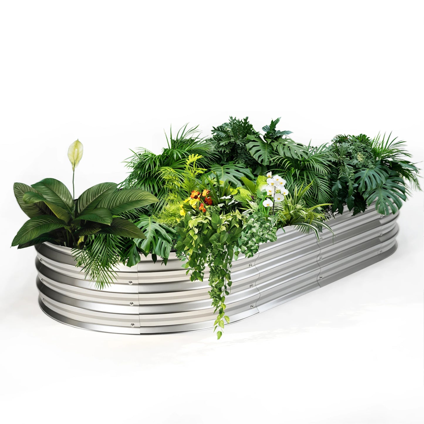 Outdoor Planter Box 6x3x1ft Raised Metal Garden Bed with Open Bottom