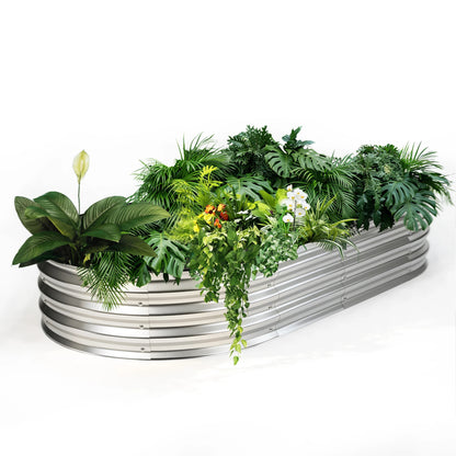 Outdoor Planter Box 6x3x1ft Raised Metal Garden Bed with Open Bottom