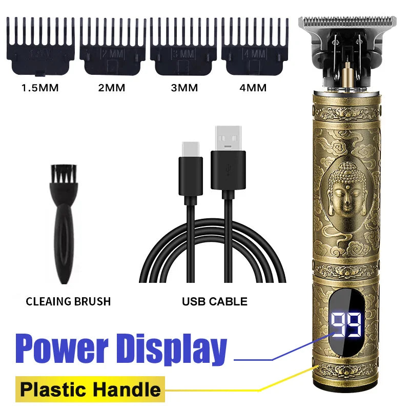 Hair Clippers for Men Professional Zero Gapped T-Blade Trimmer Cordless Rechargeable Edgers Clippers Electric Beard