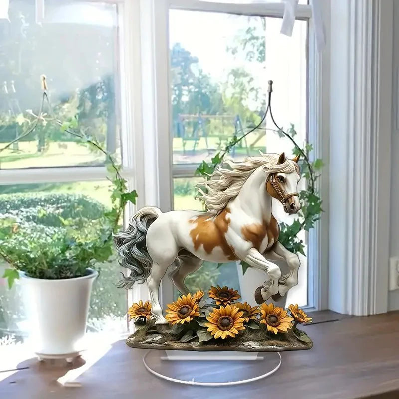 New Cross-border White Horse Acrylic Ornament