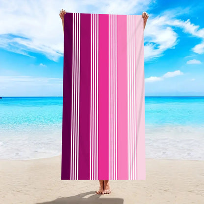 1pc fashionable colorful striped large beach towel, quick drying absorbent swimming beach towel,