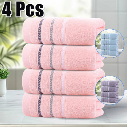 100% Cotton 4 Pack, Luxury Quick Dry Absorbent Towel Set
