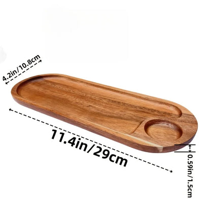 Japanese solid wood fruit plate multi-size high-value snack plate