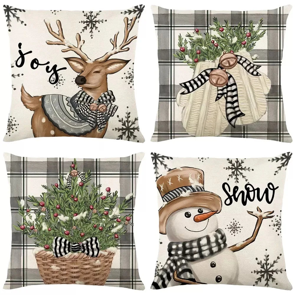 Christmas Cushion Cover Pillowcase Decorations for Home