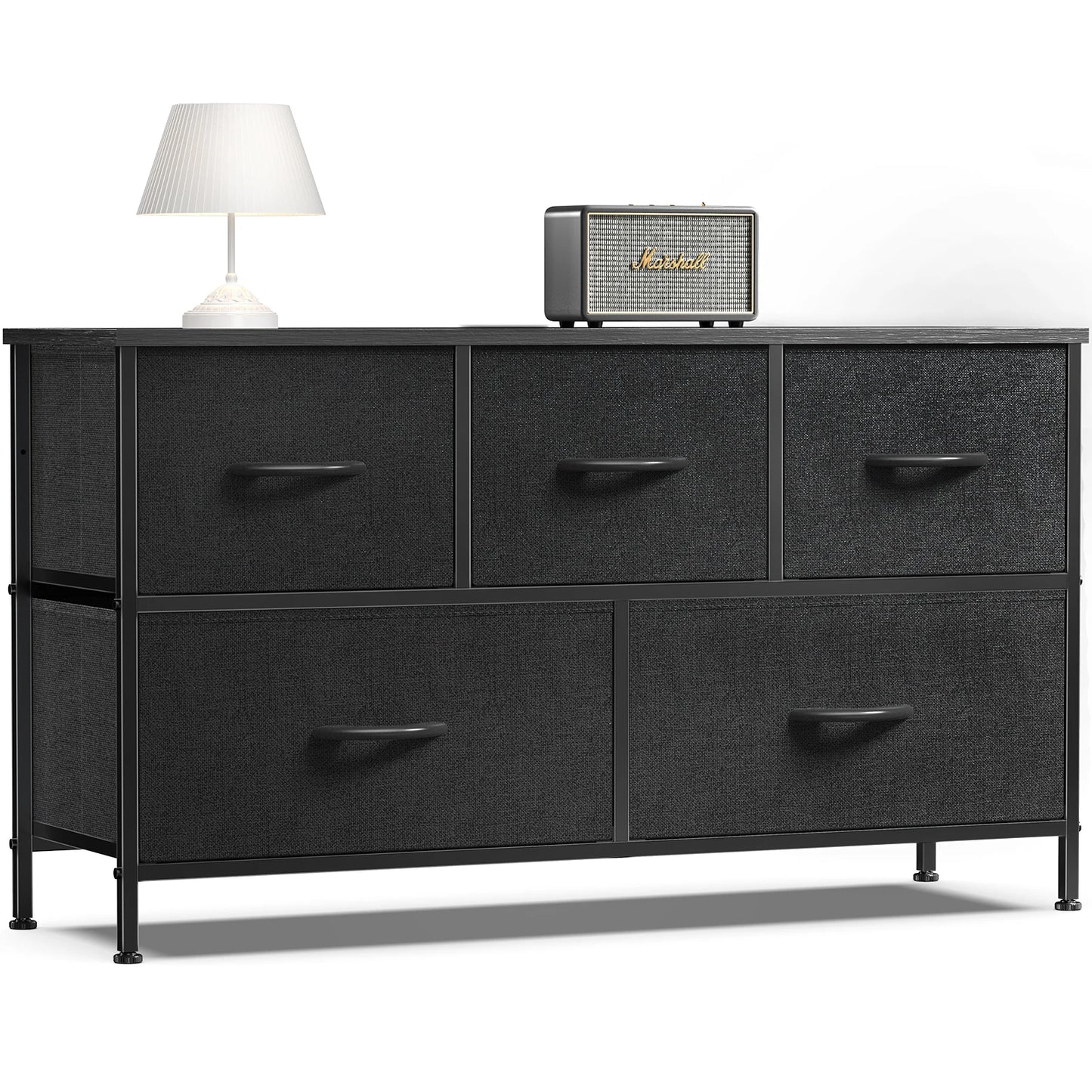 JHK Cabinet Layers With 5 Fabric Drawers Wardrobe Steel Frame Storage Dresser
