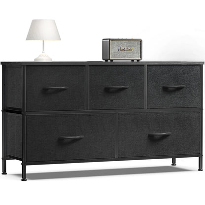 JHK Cabinet Layers With 5 Fabric Drawers Wardrobe Steel Frame Storage Dresser