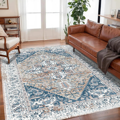 VIKAMA Bohemian Crystal Velvet Anti Slip Carpet for Living Room,