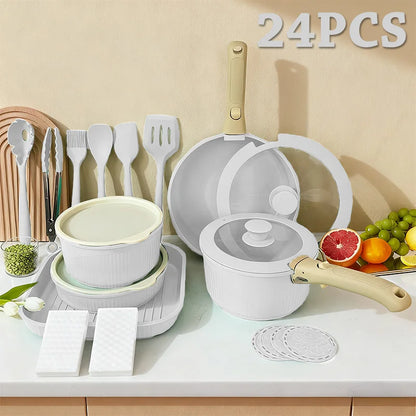Pots and Pans Set, Nonstick Cookware Set Detachable Handle, Oven Safe