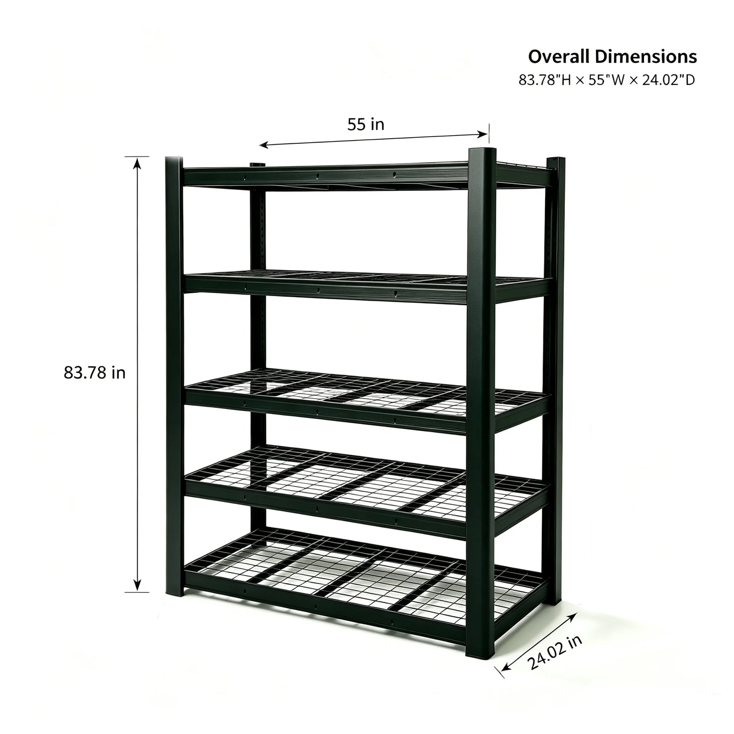 Steel Heavy Duty Garage Organizer Rack, Adjustable Height Metal Shelving for Garage Basement Workshop, Home Tool Storage