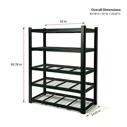 Steel Heavy Duty Garage Organizer Rack, Adjustable Height Metal Shelving for Garage Basement Workshop, Home Tool Storage