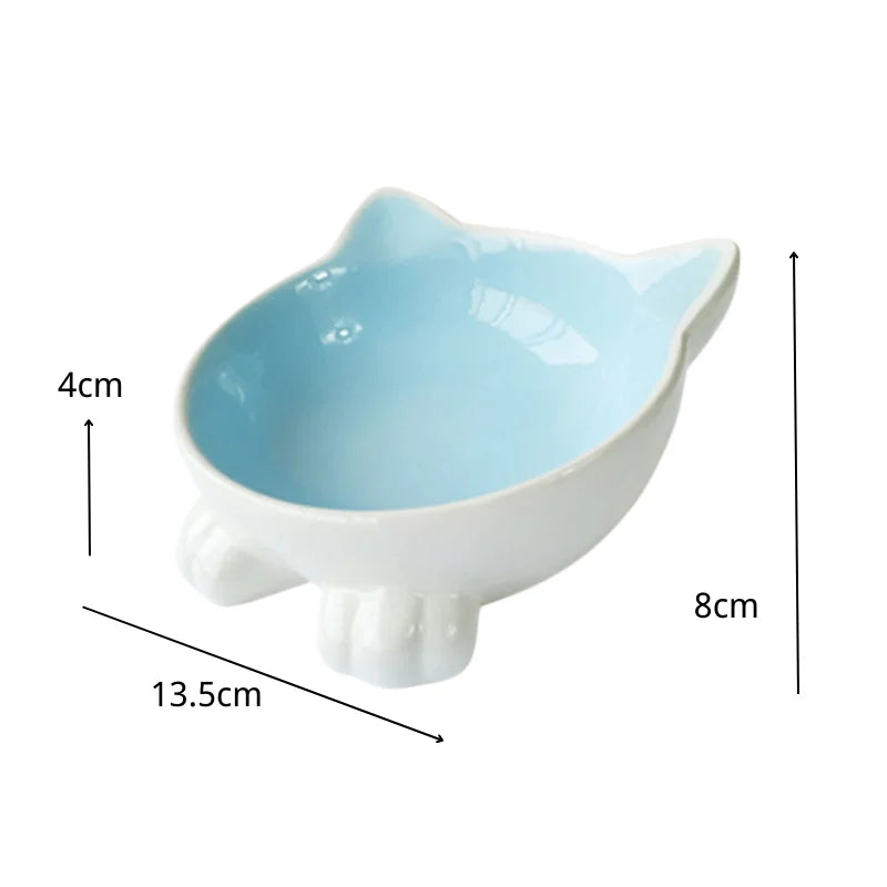 Cute Ceramic Cat Bowl Non-slip Flower Shape Food Water Pet Supplies Cat