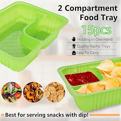 Nacho Trays Perfect for Cheese Dip, Movie Nights & Carnival Parties, Snack Containers