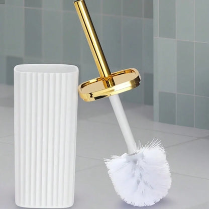 Professional Toilet Brush Set with Adjustable Height Handle Rotating Compact Stand
