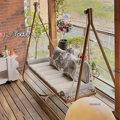 Bracket Outdoor Balcony Double Swing Chair Leisure Villa Patio Garden Hanging Basket Outdoor Furniture