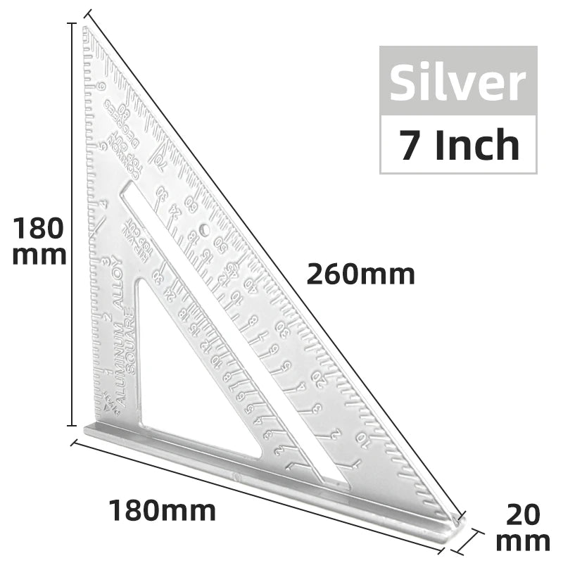Triangle 7Inch Measurement Tool Square Angle Woodworking Square Triangular Metric