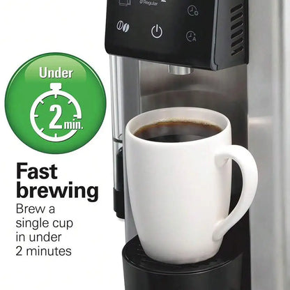 FlexBrew 5-In-1 Coffee Maker, Single Serve, 12-Cup Coffee Pot, Hot & Iced, K-Cup Pod Compatible or Grounds,