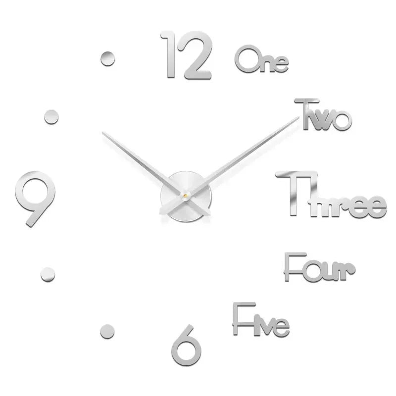 Large 3D Wall Clock Luminous Classic Wall DIY Digital Wall Stickers