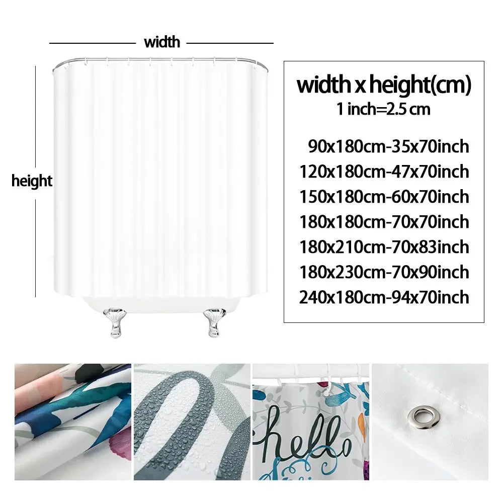 unframed Modern black and white striped corrugated fabric bathroom shower curtain.