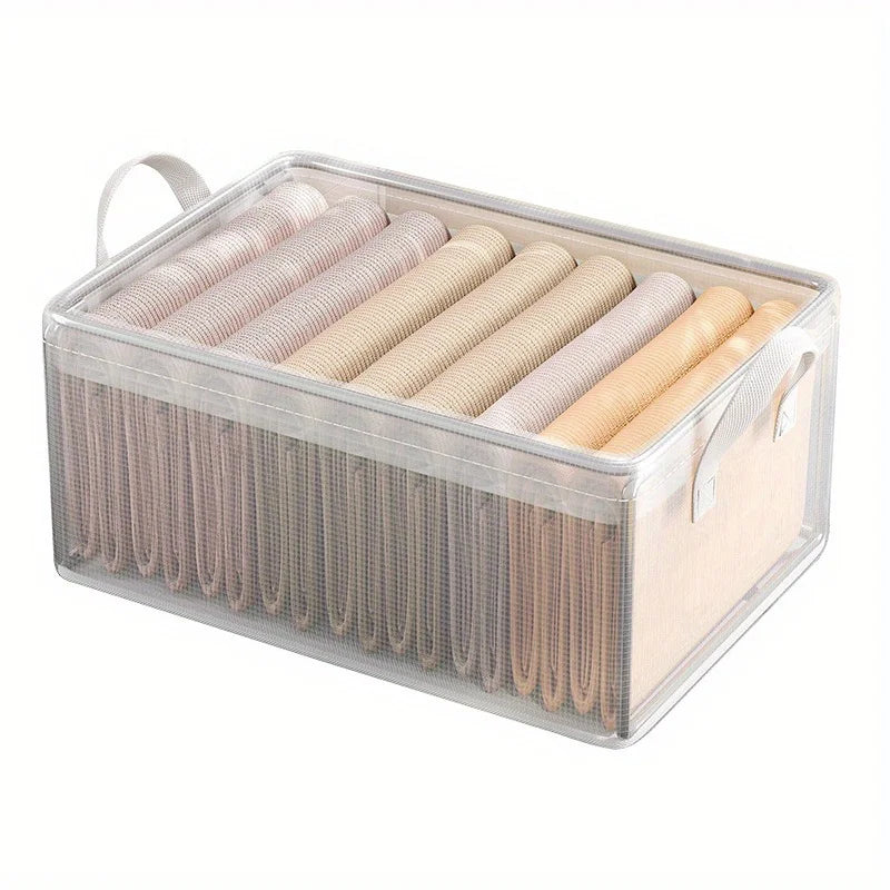 1 Pc Transparent PVC Solid Steel Frame Storage Basket for Home and Dormitory Use