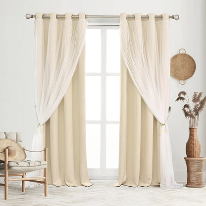 Modern Simple Style New Trendy Twin Layer Curtain, Light Blocking