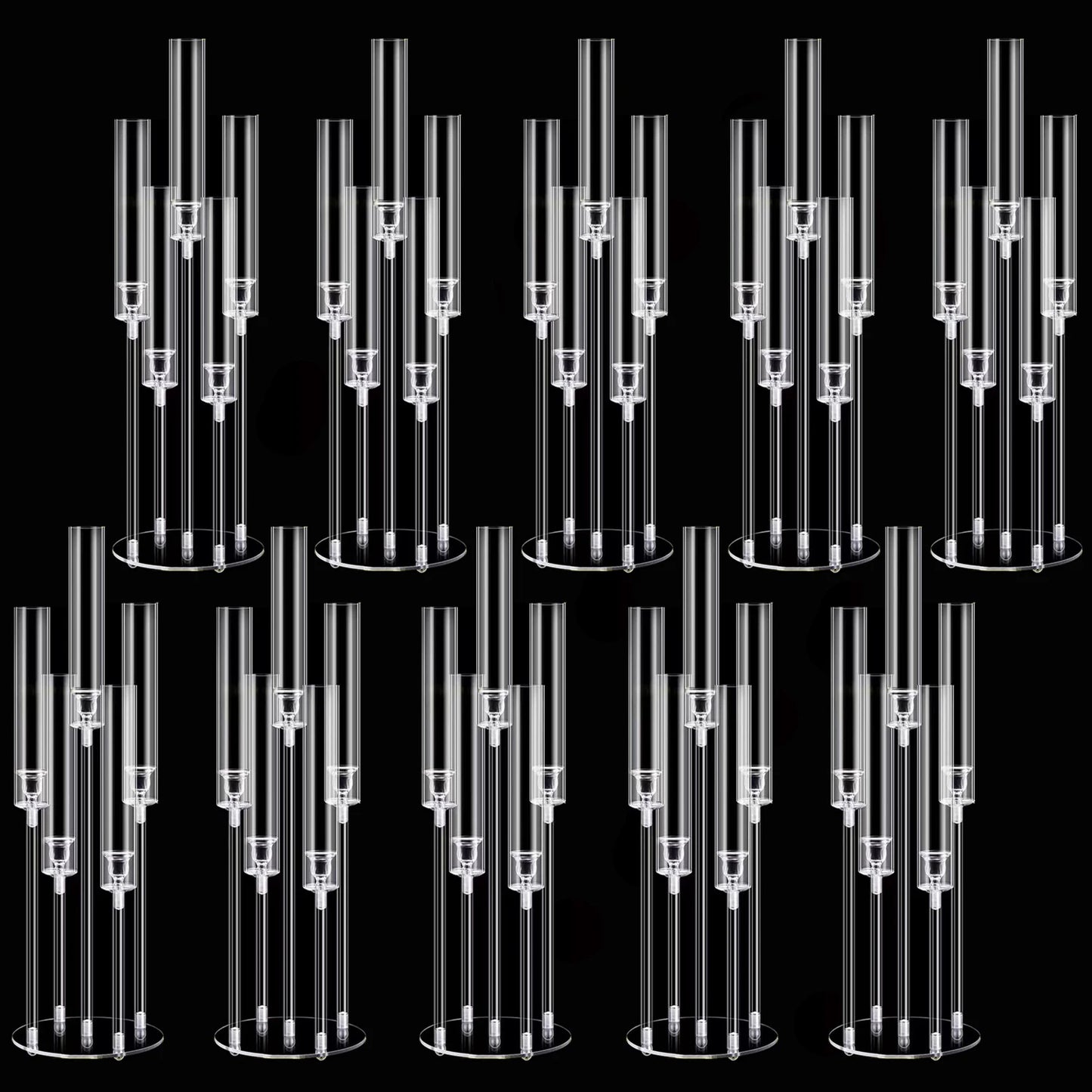 2/4/6/8/10pcs Acrylic Candelabra Centerpieces Clear Candle Holder Acrylic Shade