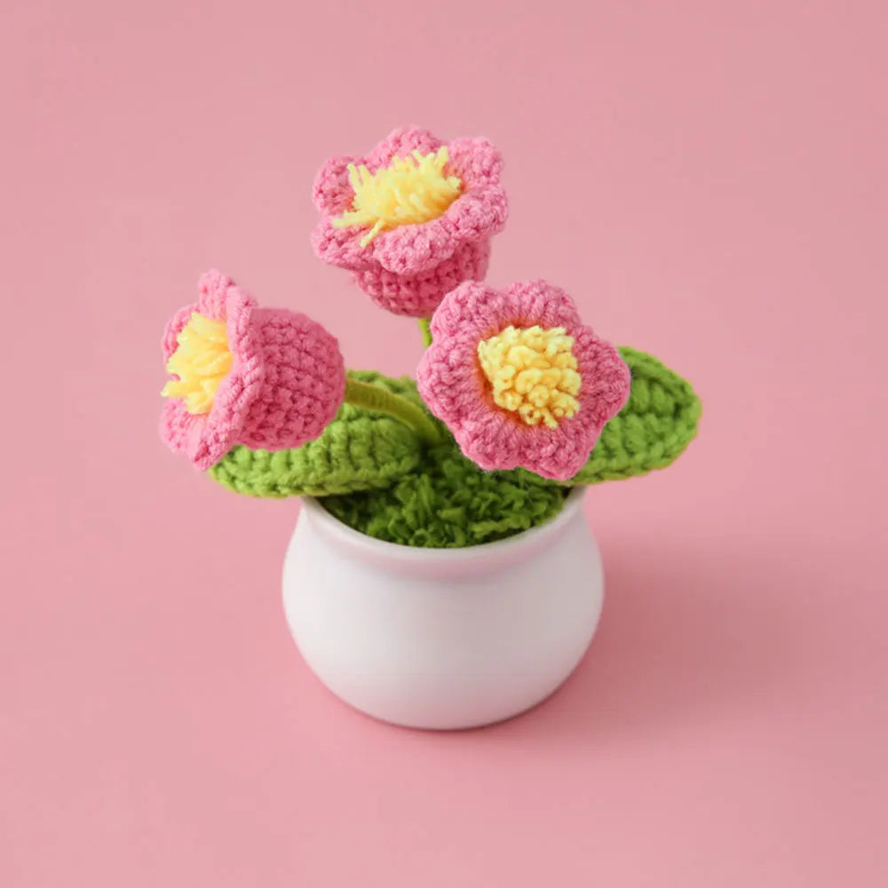 Hand-knitted Sunflower Tulip Crochet Flowers Potting