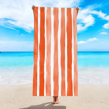 1pc fashionable colorful striped large beach towel, quick drying absorbent swimming beach towel,
