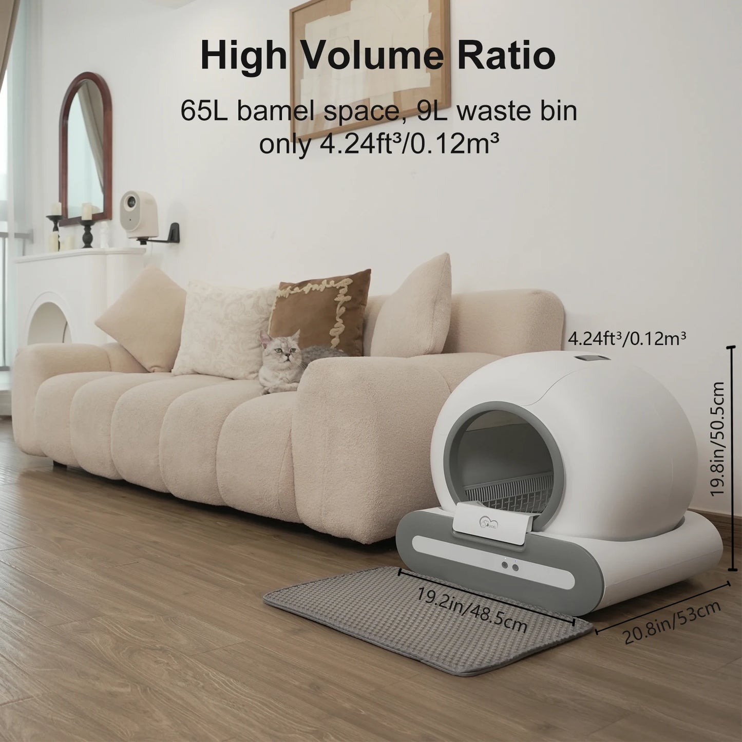 Self-Cleaning Cat Litter Box App Control, ONLY Supports Wi-Fi