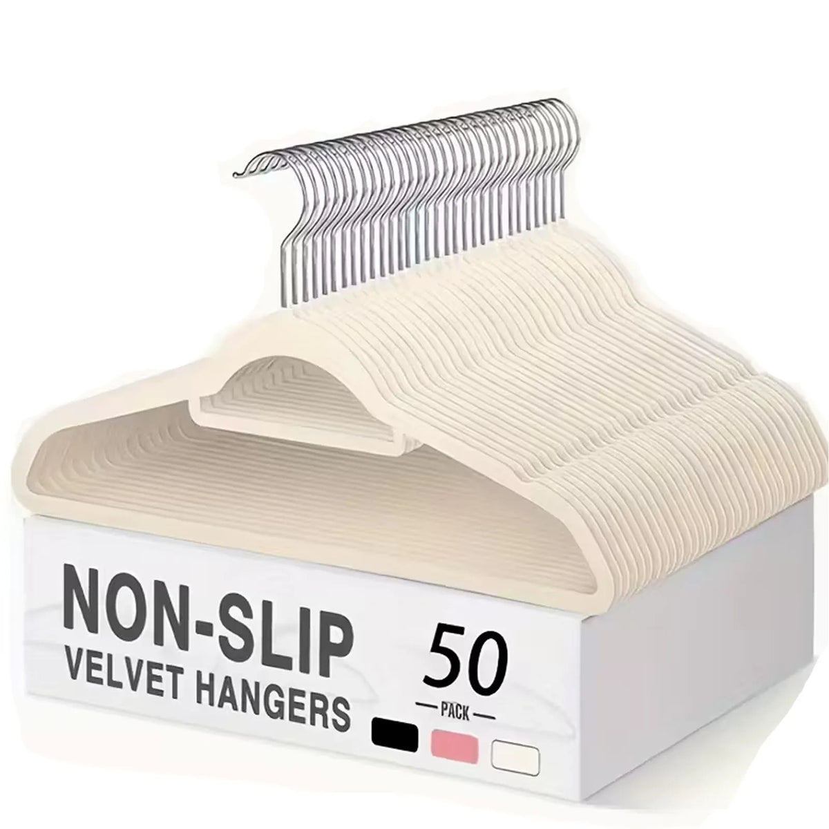 10/20/50 Pack Premium Velvet Hangers, Non-Slip Flocked Felt Hangers