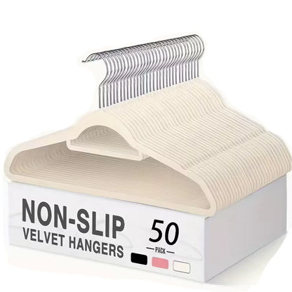 10/20/50 Pack Premium Velvet Hangers, Non-Slip Flocked Felt Hangers