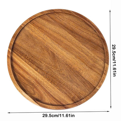 Decorative Round Dinner Plate Wooden Large Wood Dessert Pallet