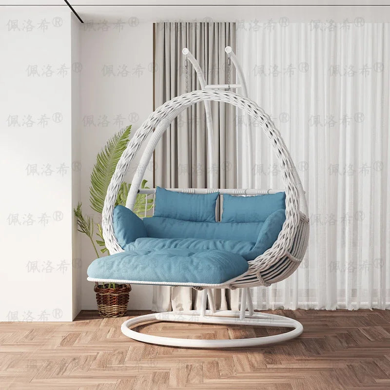 Hanging basket rattan courtyard double swing lazy chair