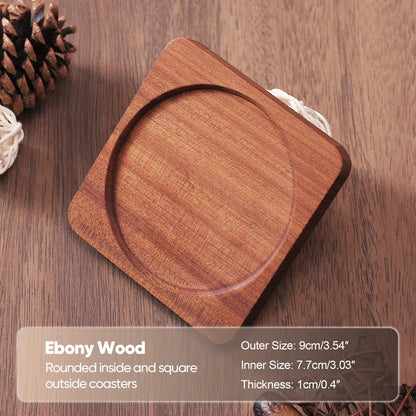 Wood Coaster Round Square Beech Wood Cup Mat Durable Heat Resistant Pad Placemats 8.8cm/3.46in