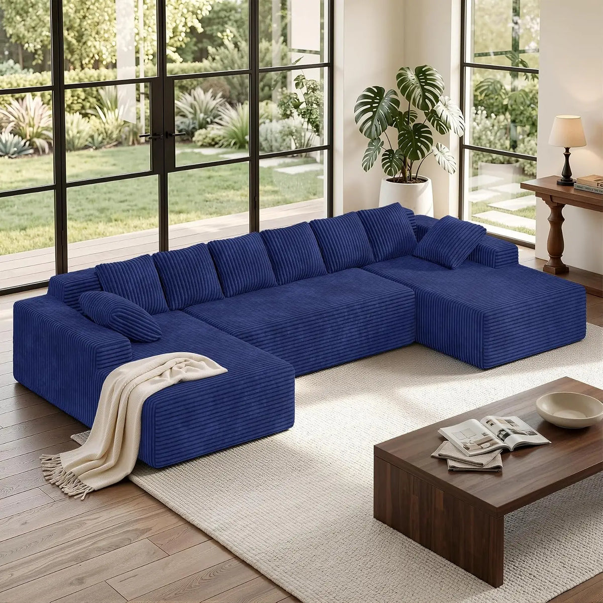 Oversized Sectional Sofa with Chaise Boneless Cloud Couches Deep Seat U Shaped Couches
