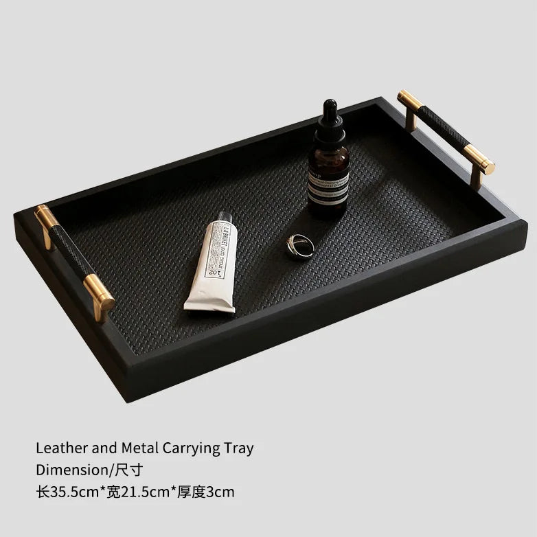 Retro Volcano Pattern Hotel Style Luxury Tea Tray for Home Use