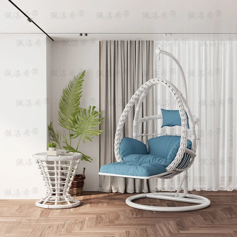 Hanging basket rattan courtyard double swing lazy chair