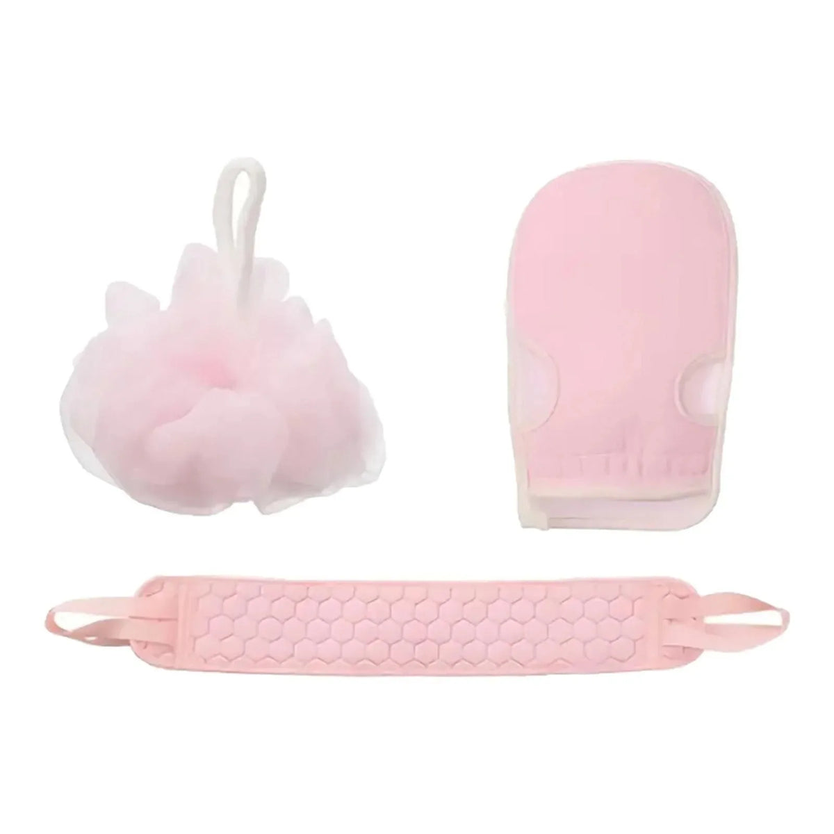 3Pcs Exfoliating Bath Body Scrub Washcloths & Shower Mitts, Deep Cleaning Scrub