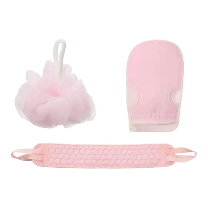 3Pcs Exfoliating Bath Body Scrub Washcloths & Shower Mitts, Deep Cleaning Scrub