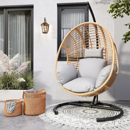 Oversized Leisure Hanging Hammock Egg Chair with Stand indoor or outdoor