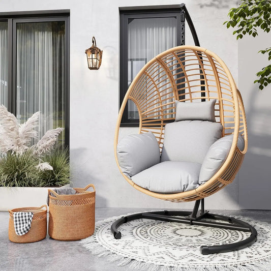 Oversized Leisure Hanging Hammock Egg Chair with Stand indoor or outdoor