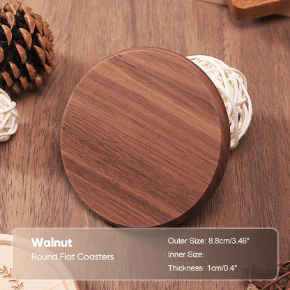 Wood Coaster Round Square Beech Wood Cup Mat Durable Heat Resistant Pad Placemats 8.8cm/3.46in
