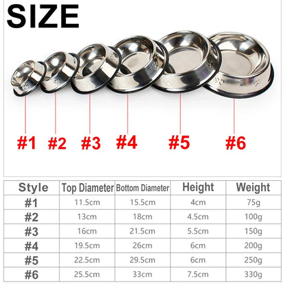 Stainless Steel Dog Cat Food Bowl Pets Quality Metal Pawprint Feeder Non-slip Pet Feeding