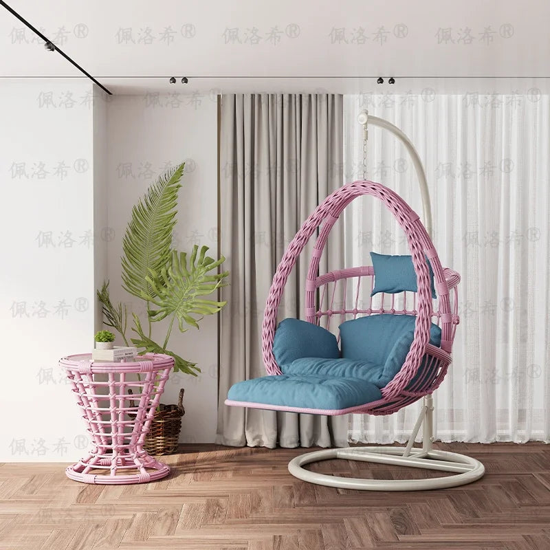 Hanging basket rattan courtyard double swing lazy chair