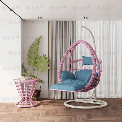 Hanging basket rattan courtyard double swing lazy chair