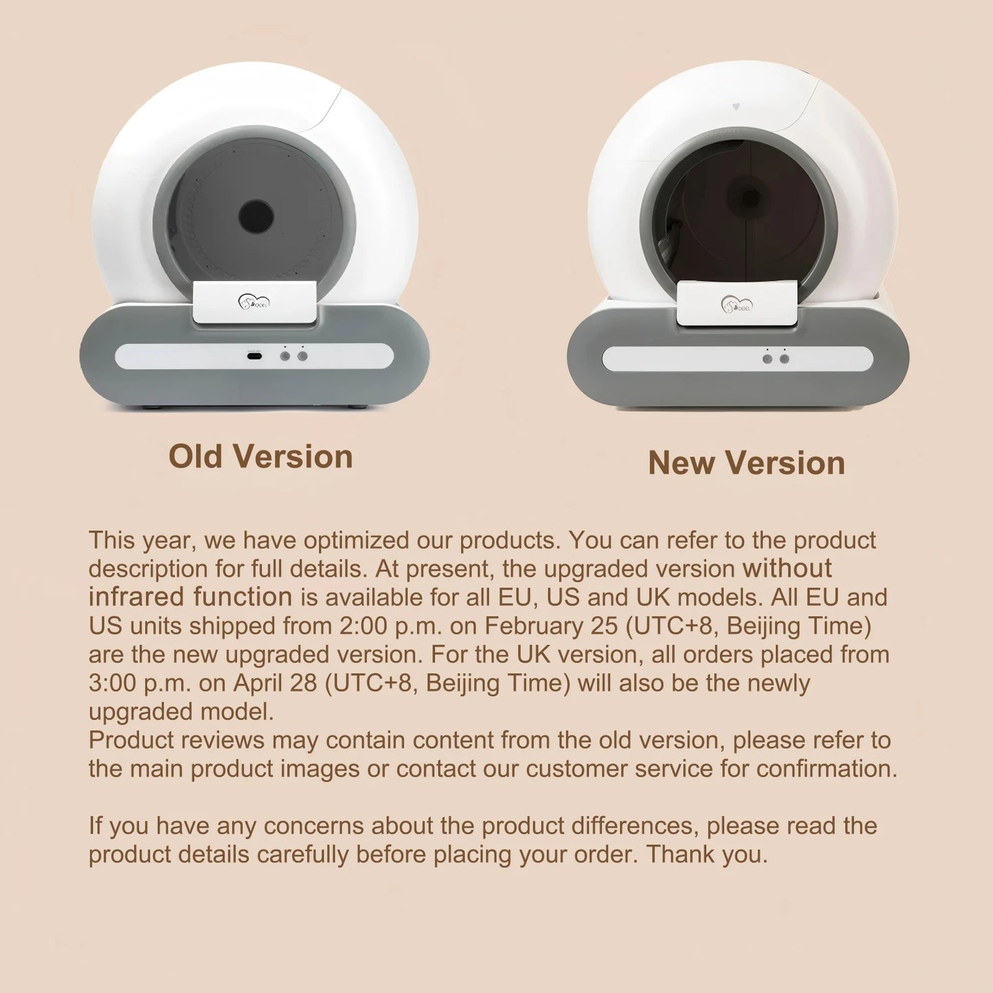 Self-Cleaning Cat Litter Box App Control, ONLY Supports Wi-Fi