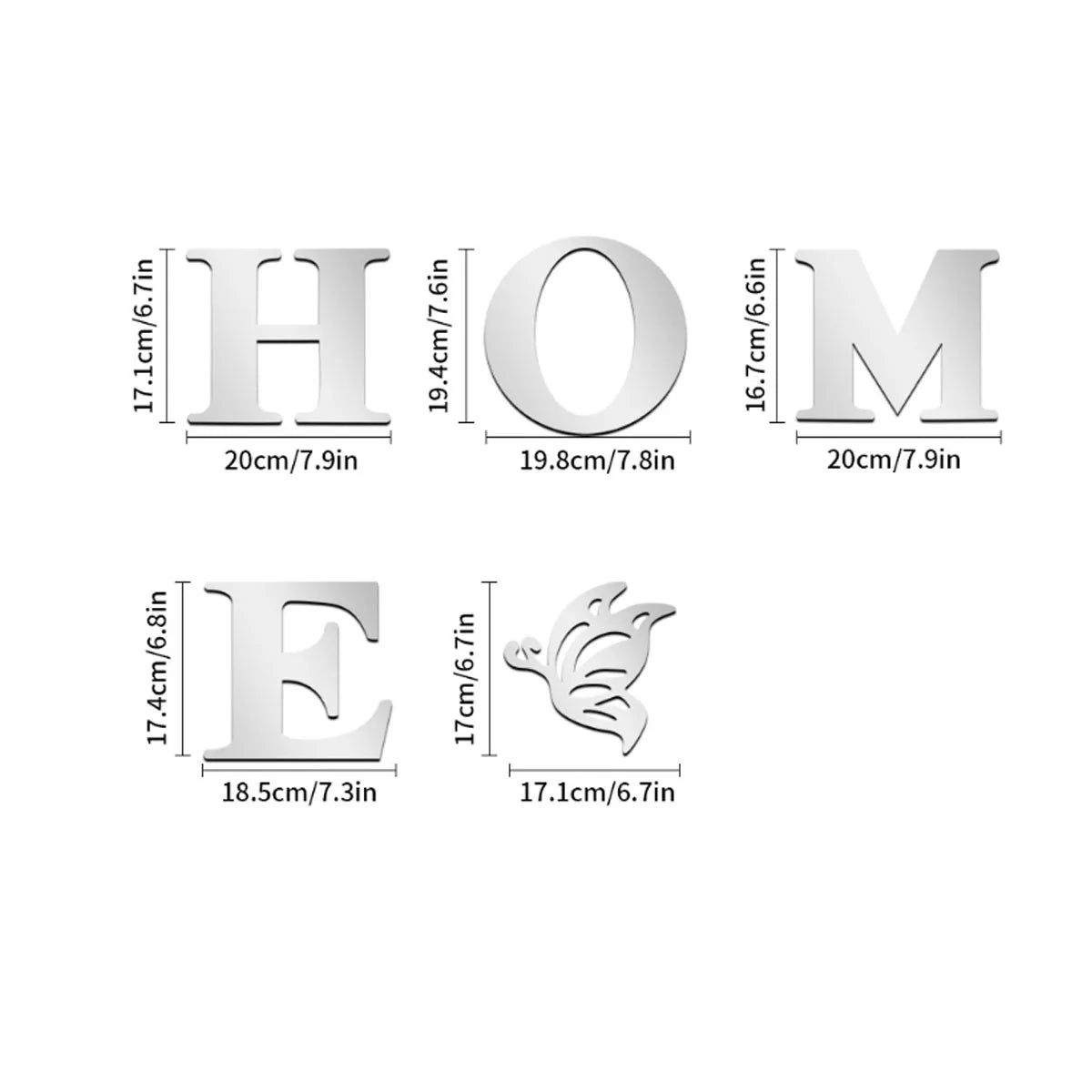 HOME  Logo 3D Mirror Wall Sticker