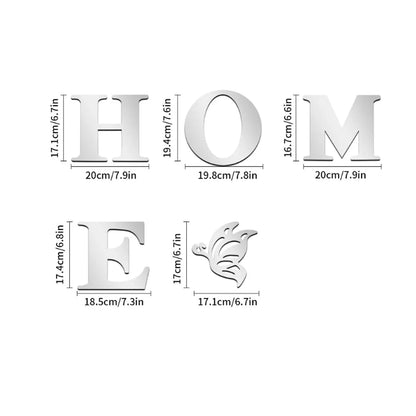HOME  Logo 3D Mirror Wall Sticker