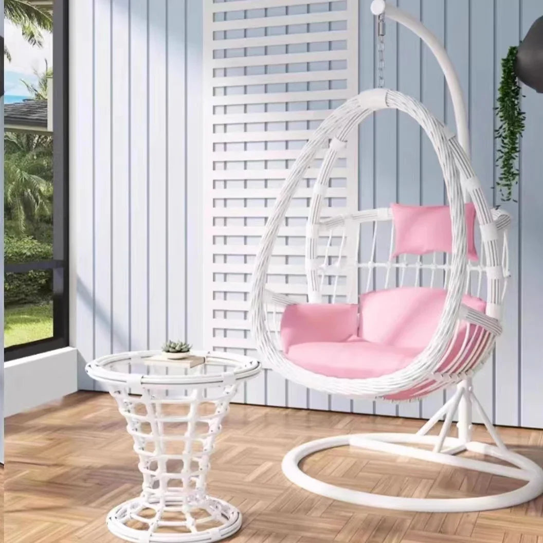 Hanging basket rattan courtyard double swing lazy chair