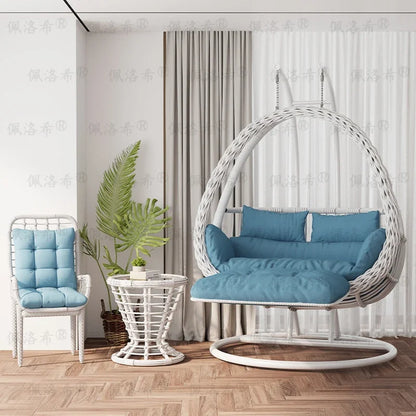 Hanging basket rattan courtyard double swing lazy chair