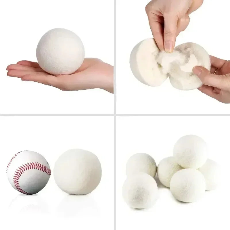 Wool Dryer Balls Handmad Reusable Natural Fabric Softener Reduce Wrinkles and Decrease Drying Time